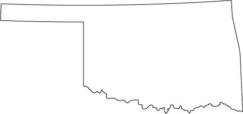 Picniva White Oklahoma OK 20 Inch Map Vinyl Car Decal Sticker Vehicle Truck - Color: white - Size: 20 inches