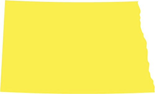 Picniva Yellow North Dakota ND State Map Vinyl Wall Decal, 3 in - Color: Yellow - Size: 3 inches