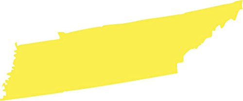 Picniva Yellow Tennessee TN 3 Inch Map Vinyl Car Decal Sticker Vehicle Auto