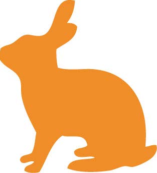 Decaltor Rabbit Silhouette 5 in Vinyl Decal for Laptop Bumper Wall