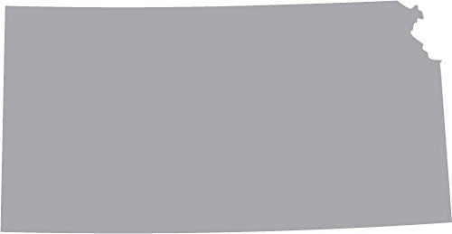 Picniva Silver Kansas KS State Map Vinyl Wall Decal, 3 in - Color: silver - Size: 3 inches
