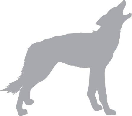 Decaltor Wolf Silhouette 5 in Vinyl Decal for Laptop Bumper Wall