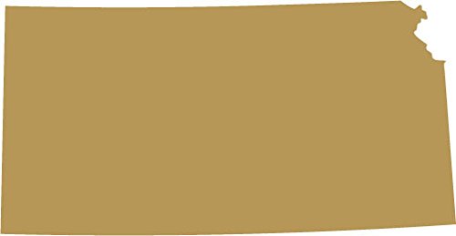 Picniva Gold Kansas KS State Map Vinyl Decal for Car Window Laptop, 3 in - Color: gold - Size: 3 inches