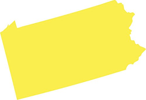 Picniva Yellow Pennsylvania PA 3 Inch Map Vinyl Car Decal Sticker Vehicle - Color: Yellow - Size: 3 inches