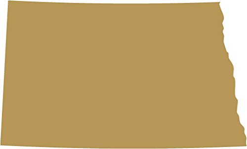 Picniva Gold North Dakota ND State Map Vinyl Wall Decal, 3 in - Color: gold - Size: 3 inches
