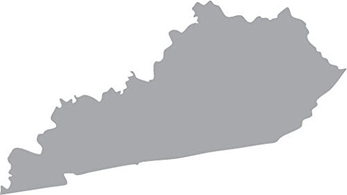 Picniva Silver Kentucky KY State Map Vinyl Wall Decal, 3 in - Color: silver - Size: 3 inches