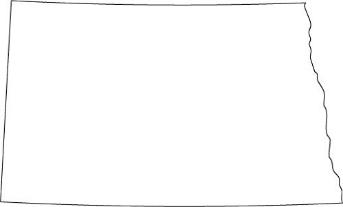 Picniva White North Dakota ND State Map Vinyl Decal for Car, 20 in - Color: white - Size: 20 inches