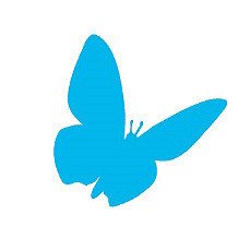 Picniva Beautiful Like a Butterfly Wall Decal, Blue, 22 in Wide