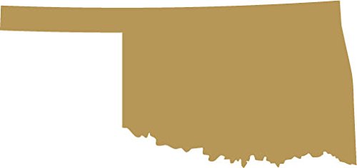 Picniva Gold Oklahoma OK 3 Inch Map Vinyl Car Decal Sticker Vehicle Bumper