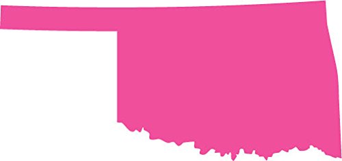 Picniva Pink Oklahoma OK 3 Inch Map Vinyl Car Decal Sticker Vehicle Bumper