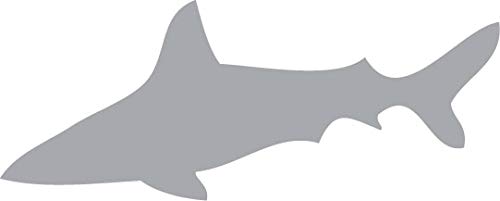Decaltor Shark Silhouette 5 in Vinyl Decal for Laptop Bumper Wall