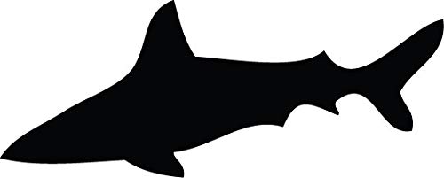 Decaltor Shark Silhouette 5 in Vinyl Decal for Laptop Bumper Wall