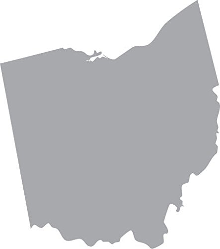 Picniva Silver Ohio OH 3 Inch Map Vinyl Car Decal Sticker Vehicle Bumper - Color: silver - Size: 3 inches