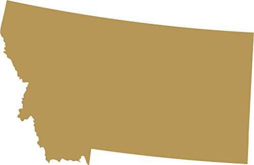 Picniva Gold Montana MT State Map Vinyl Wall Decal, 3 in - Color: gold - Size: 3 inches