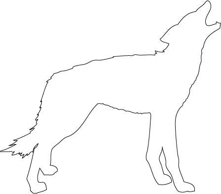 Decaltor Wolf Silhouette 5 in Vinyl Decal for Laptop Bumper Wall