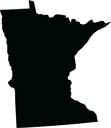 Picniva Black Minnesota MN State Map Vinyl Wall Decal, 3 in