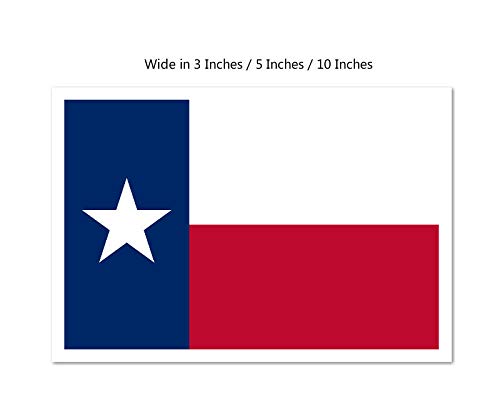 Picniva Texas State Flag Vinyl Car Bumper Window Sticker, 10 in Wide