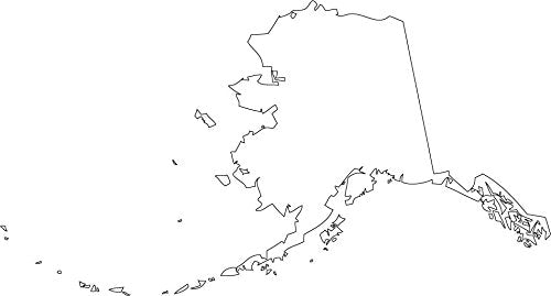 Picniva Alaska State Map Vinyl Car Window Decal, White, 20 in Wide