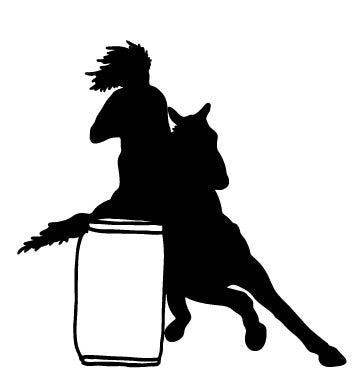 Picniva Barrel Racer Style 1 Removable Vinyl Wall Decal - Color: barrel racer style 1