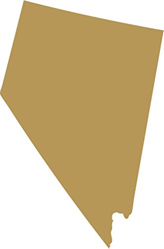 Picniva Gold Nevada NV 3 Inch Map Removable Vinyl Wall Decal Decor Home Art - Color: gold - Size: 3 inches