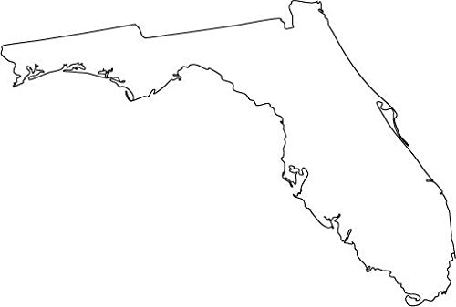 Picniva Florida State Map Removable Vinyl Wall Decal, White, 3 in Wide - Color: white - Size: 3 inches