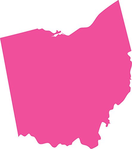 Picniva Pink Ohio OH 3 Inch Map Vinyl Car Decal Sticker Vehicle Bumper Auto - Color: pink - Size: 3 inches