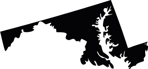 Picniva Black Maryland MD State Map Car Vinyl Decal, 3 in - Color: black - Size: 3 inches