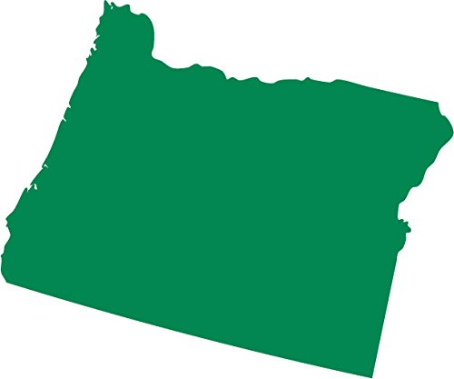 Picniva Green Oregon OR 3 Inch Map Removable Vinyl Wall Decal Decor Home - Color: green - Size: 3 inches