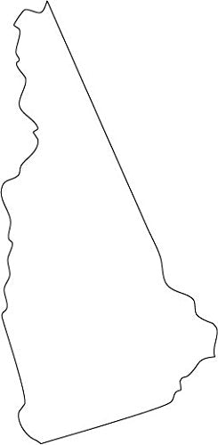 Picniva White New Hampshire NH State Map Vinyl Wall Decal, 20 in - Color: white - Size: 20 inches
