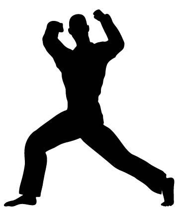 Picniva Martial Artist Raised Arms Removable Vinyl Wall Decal