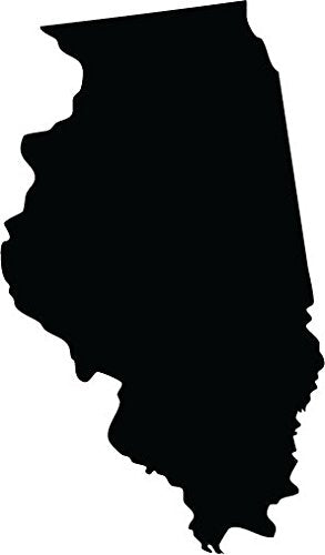 Picniva Black Illinois IL State Map Vinyl Wall Decal, 3 in - Color: black - Size: 3 inches