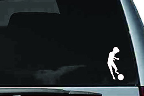 Picniva Soccer Boy Sty2a Vinyl Car Window Decal, Approx 5 in