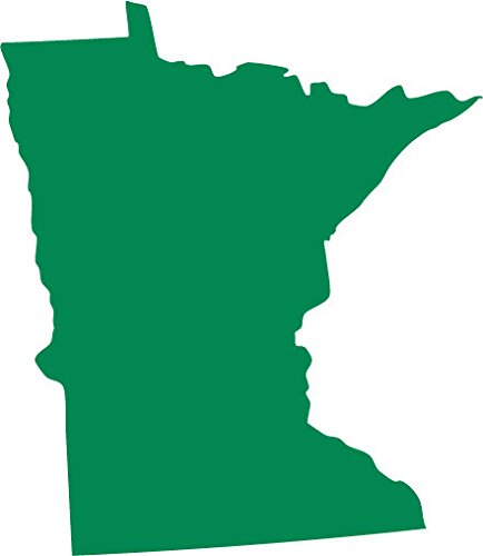 Picniva Green Minnesota MN State Map Vinyl Wall Decal, 3 in