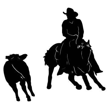 Picniva Cutting Horse Style 2 Removable Vinyl Wall Decal - Color: cuttinghorse style2