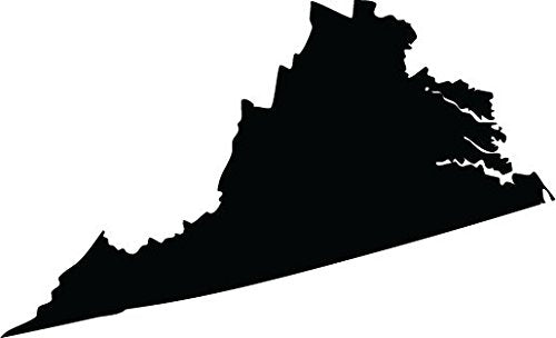 Picniva Black Virginia VA 3 Inch Map Vinyl Car Decal Sticker Vehicle Bumper - Color: black - Size: 3 inches