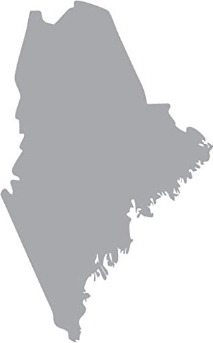 Picniva Silver Maine ME State Map Car Vinyl Decal, 3 in - Color: silver - Size: 3 inches