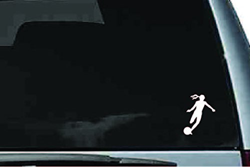 Picniva Soccer Girl Sty1a Vinyl Car Window Decal, Approx 5 in