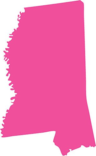 Picniva Pink Mississippi MS State Map Vinyl Decal for Car, 3 in - Color: pink - Size: 3 inches