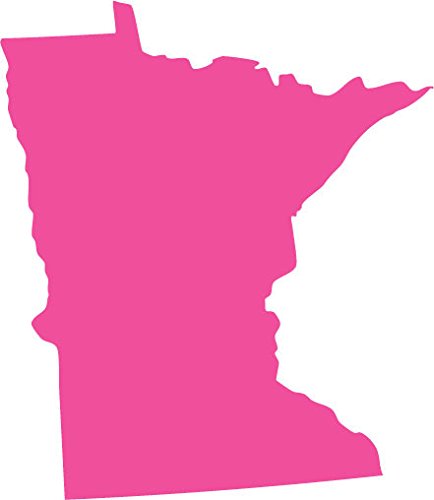Picniva Pink Minnesota MN State Map Vinyl Wall Decal, 3 in