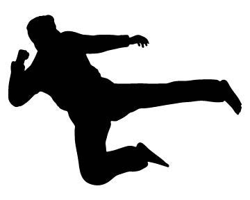 Picniva Martial Artist Flying Kick Removable Vinyl Wall Decal