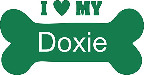Decaltor I Love My Doxie Vinyl Decal for Car Window Laptop, 5 in