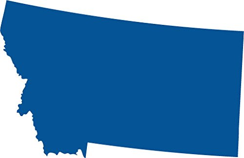 Picniva Blue Montana MT State Map Vinyl Wall Decal, 3 in - Color: blue - Size: 3 inches