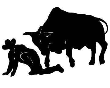 Picniva Bull Rider Style 3 Removable Vinyl Wall Decal - Color: bull rider style3