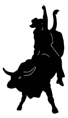 Picniva Bull Rider Style 1 Removable Vinyl Wall Decal - Color: bull rider style 1