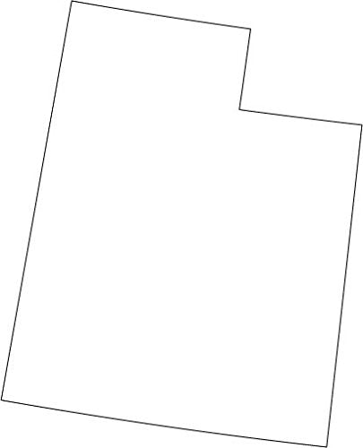 Picniva White Utah UT 20 Inch Map Vinyl Car Decal Sticker Vehicle Bumper - Color: white - Size: 20 inches