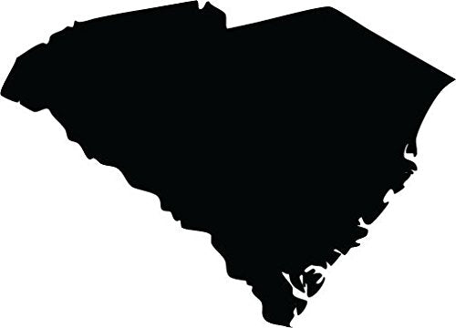 Picniva South Carolina State Map Vinyl Wall Decal, Black, 3 in Wide
