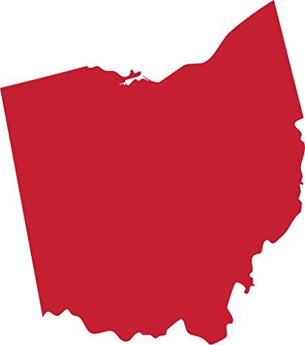 Picniva Red Ohio OH 3 Inch Map Removable Vinyl Wall Decal Decor Home Art - Color: red - Size: 3 inches