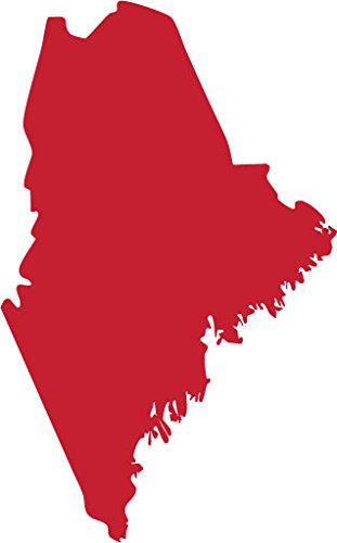Picniva Red Maine ME State Map Car Vinyl Decal, 3 in - Color: red - Size: 3 inches