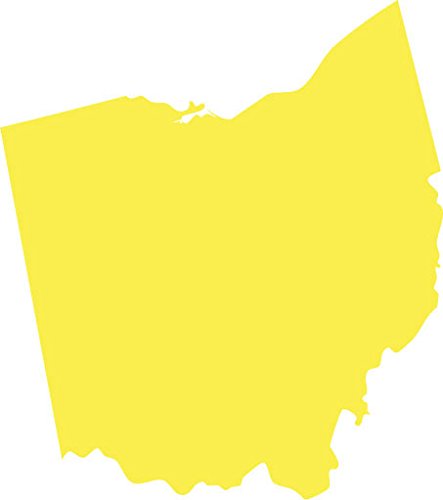 Picniva Yellow Ohio OH 3 Inch Map Vinyl Car Decal Sticker Vehicle Bumper - Color: Yellow - Size: 3 inches