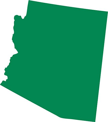 Picniva Arizona State Map Vinyl Car Window Decal, Green, 3 in Wide